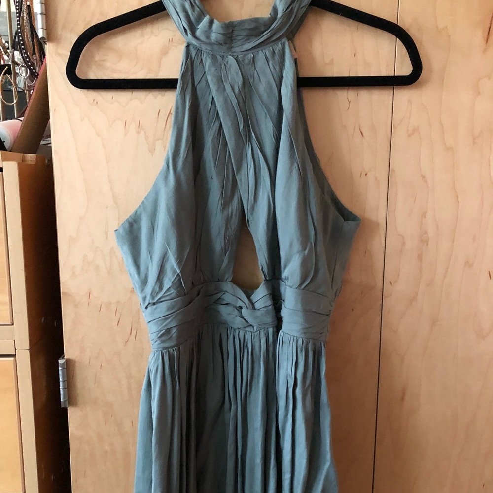 Green LF high neck, cut out romper